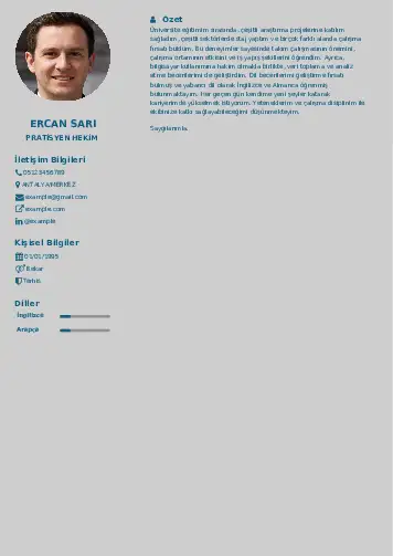 Pratisyen Hekim Cv Örnekleri cv indir